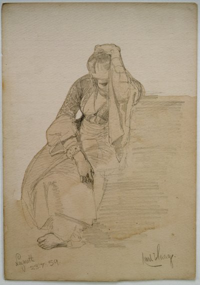 Study of a Seated Lady, Nazareth, 1859 by Carl Haag