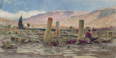 The Mosque of Melike near Baalbek destroyed by an Earthquake, 1859 by Carl Haag
