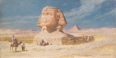 The Sphinx of Giza with the Pyramid of Mykerinos, 1874 by Carl Haag