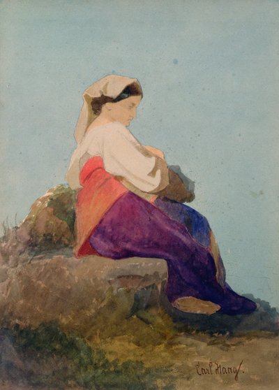 Una Chiochiara, study of an Italian peasant girl by Carl Haag