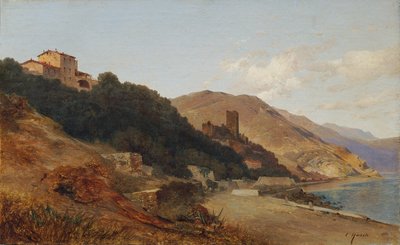 Italian Evening Landscape (Autumn Evening on the Riviera near Bordighera) by Carl Hasch