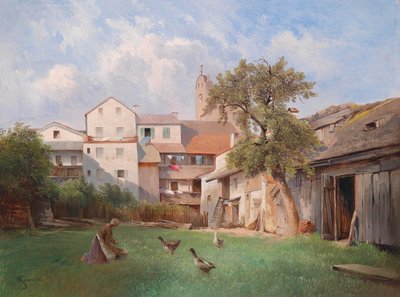 Carl Haunold Hof des Seifensiederhauses in Tittmoning 1907 by Carl Haunold