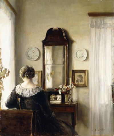 Interior with a Seated Woman by a Window by Carl Holsoe