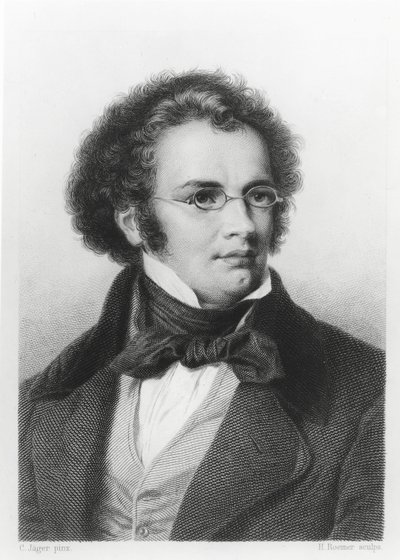 Portrait of Franz Schubert (1797-1828) Engraved by H. Roemer by Carl Jaeger