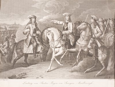 Margrave Ludwig Wilhelm of Baden-Baden, Prince Eugene of Savoy, and John Churchill, Duke of Marlborough by Carl Joseph Geiger