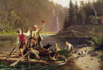 Hunters in Oesterdalen Valley by Carl Julius Lorck