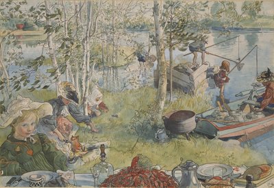 Crayfishing by Carl Larsson