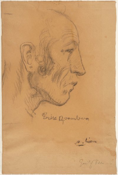Profile of a Man Facing Right by Carl Larsson