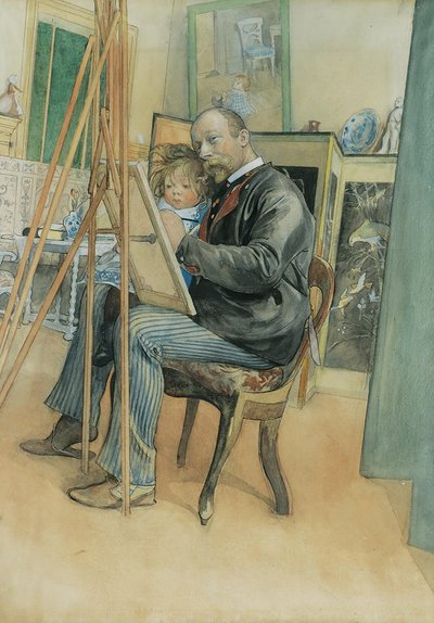 Mirror Image with Brita by Carl Larsson