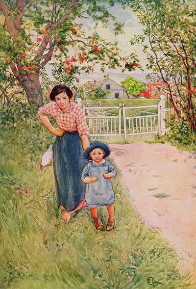 Say a Nice How Do You Do to Your Uncle, from a commercially printed portfolio, published in 1939 by Carl Larsson