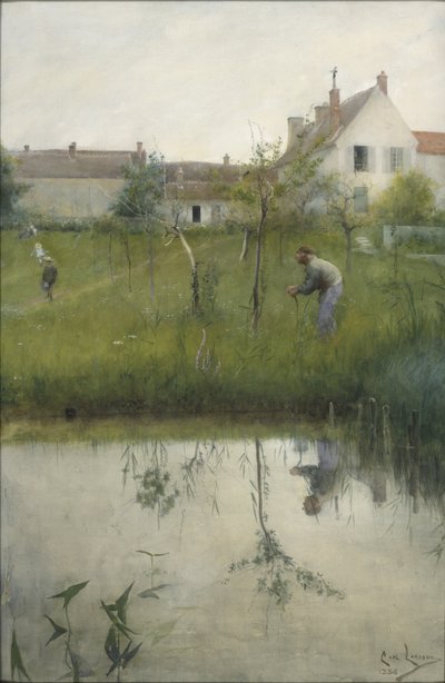 The Old Man and the Nursery Garden by Carl Larsson