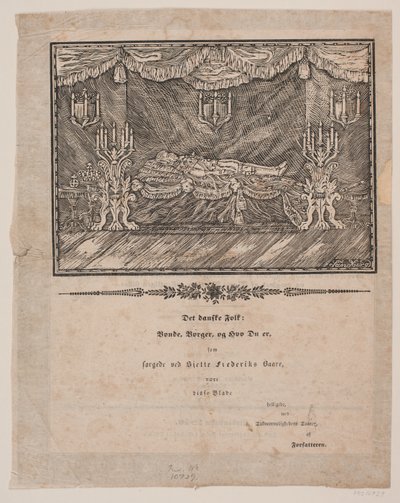 Frederik VI on Lit de Parade by Carl Leonard Sandberg