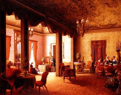 Interior of the Salon of Tsarina Alexandra in the Villa des Herzogs Serradifalco, Palermo by Carl Ludwig Rundt
