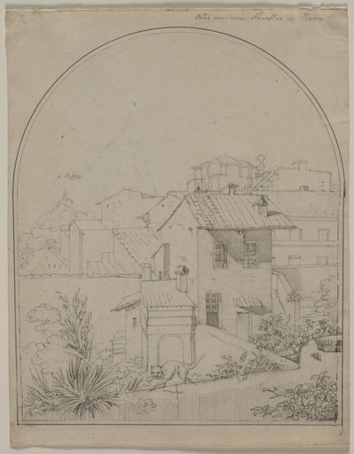 View from My Window in Rome (recto) by Carl Ludwig Tischbein