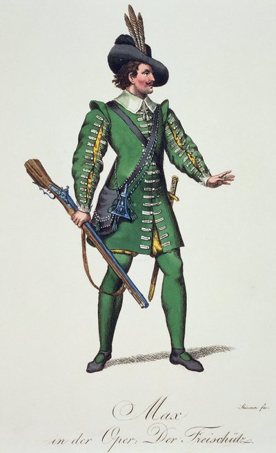 Max, costume sketch for Der Freischutz by Carl Maria von Weber