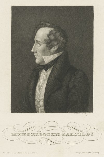 Portrait of Felix Mendelssohn Bartholdy, c. 1840 by Carl Mayer