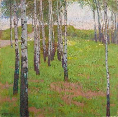 Birch Grove in Evening Light by Carl Moll
