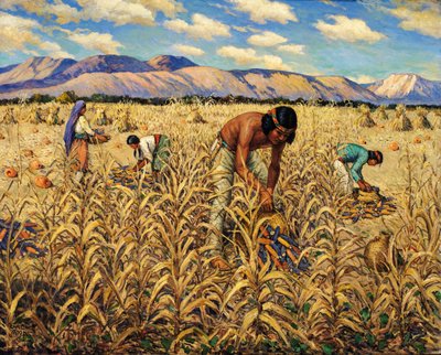 Corn Harvest at Santo Domingo by Carl Moon