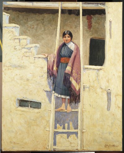 Hopi Maiden, Village of Walpi by Carl Moon