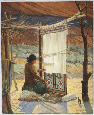 Navaho Weaver, Canyon de Chelly, Navaho Reserve by Carl Moon