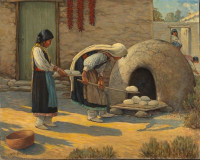 Women Baking Bread by Carl Moon