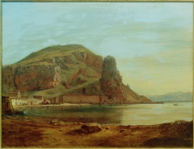 C.Morgenstern, Terracina with the Fish Rock, Evening Mood by Carl Morgenstern