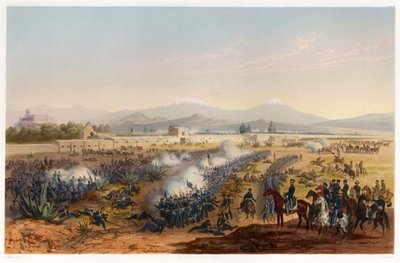 Molino del Rey - attack upon the Molino by Carl Nebel