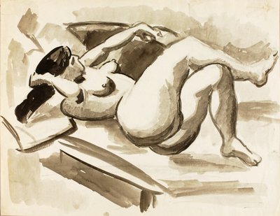 Reclining Female Nude with Legs Crossed by Carl Newman