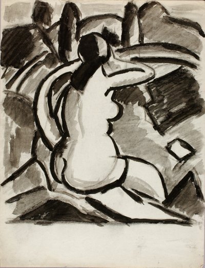 Seated Female Nude by Carl Newman