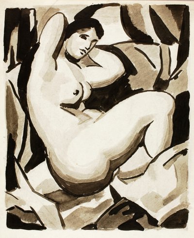 Seated Female Nude by Carl Newman