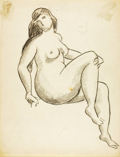 Seated Female Nude by Carl Newman