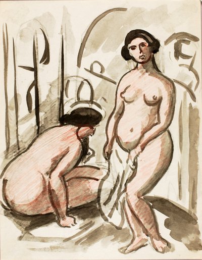Two Nude Figures by Carl Newman
