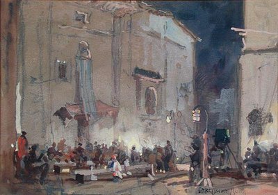 On the set by Carl Oscar Borg