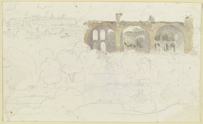 View over the Forum in Rome with the Basilica of Maxentius by Carl Philipp Fohr