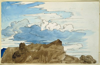 Cloud Study above a Rocky Summit in the Mountains by Carl Philipp Fohr