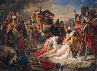 Charles I of Anjou at the Corpse of Manfred after the Battle of Benevento on February 26, 1266 by Carl Rahl
