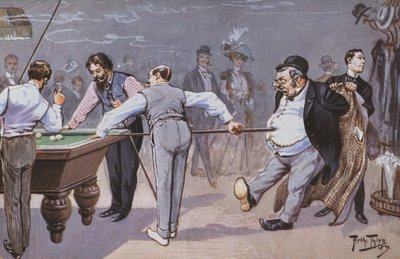 Comical Scene in a Billiards Hall by Carl Robert Arthur Thiele