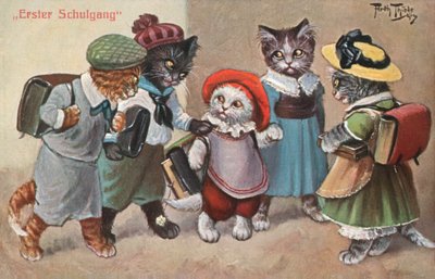 Humorous Cat Postcard by Carl Robert Arthur Thiele