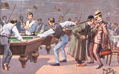 Playing Billiards by Carl Robert Arthur Thiele