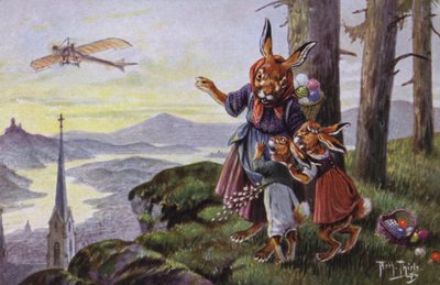 Rabbits discussing an aeroplane by Carl Robert Arthur Thiele
