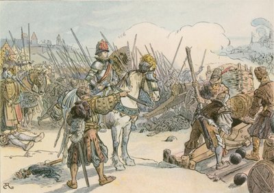 Joachim II leading battle in the Turkish Wars in 1542 by Carl Rohling