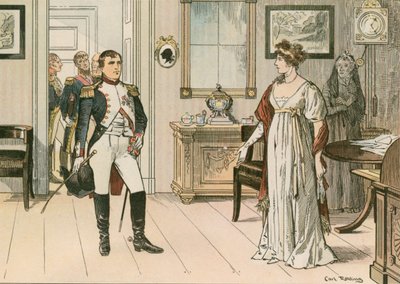 Queen Louise of Prussia and Napoleon I at Tilsit in 1807 during the signing of the second treaty of Tilsit by Carl Rohling