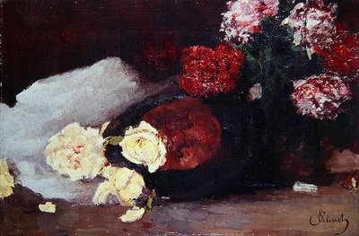 Still Life with Tea Roses, c.1885 by Carl Schuch