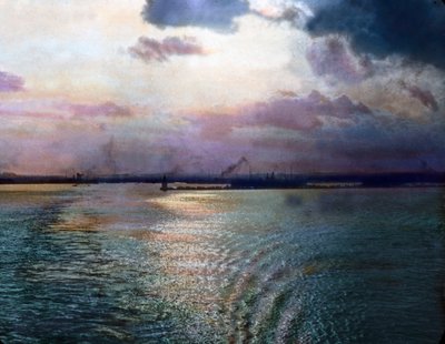 Impression of the Tokyo Bay near Yokohama, circa 1920 by Carl Simon
