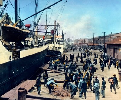 The port of Yokohama, Kanagawa prefecture, Kanto region, circa 1920 by Carl Simon