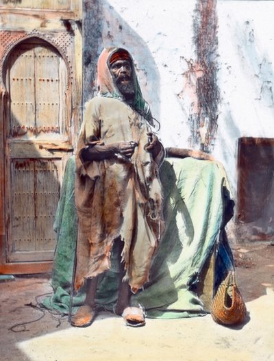Blind beggar in Tangier, image date: circa 1910, Carl Simon Archive by Carl Simon