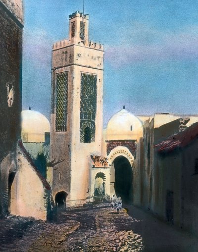 Minaret of Sidi Saidi Mosque, Tetouan, Northern Morocco, circa 1910. Carl Simon Archive by Carl Simon