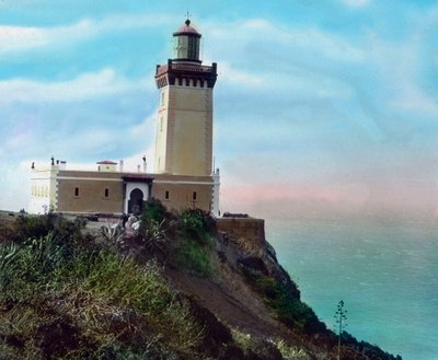 Lighthouse at Cap Spartel, Northern Morocco, circa 1910. Carl Simon Archive by Carl Simon