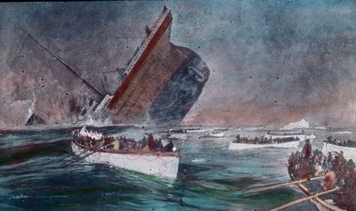 The Maiden Voyage of the Titanic 1912 - The Sinking of the Titanic - Lifeboats with Survivors of the Titanic Disaster by Carl Simon