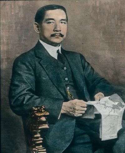 Portrait of Sun Yat-sen (1906-1967), first president of the Republic of China, c.1912 by Carl Simon
